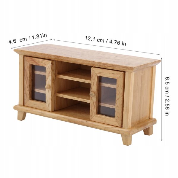 1:12 Puppenhaus-Miniatur-TV-Schrank mit aufklappbaren Türen und realistischem Design