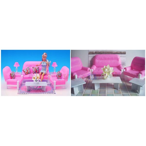 Mobili per una casa delle bambole Salon 0573 set di mobili in plastica per bambini