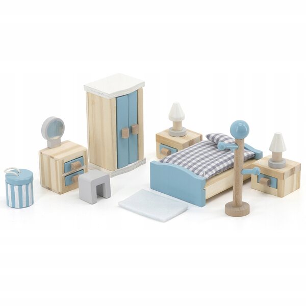 VIGA PolarB Puppenhausmöbel Schlafzimmer aus sicherem Holz