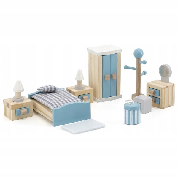 VIGA PolarB Puppenhausmöbel Schlafzimmer aus sicherem Holz