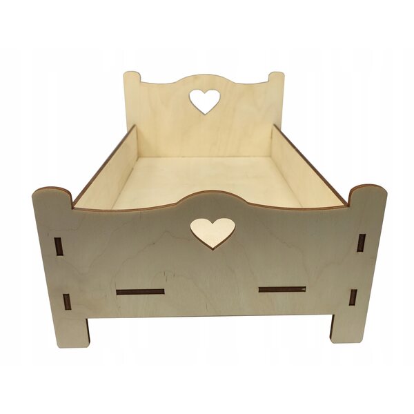 Lettino in legno per bambole 26 cm da montare con colla inclusa