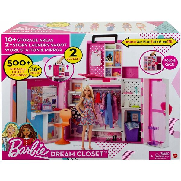 Garderoba Barbie Dream Closet con oltre 35 accessori e quattro outfit completi