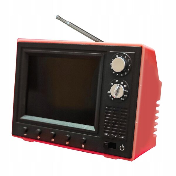 Mini Televisore LED USB Rosso per Dollhouse Scala 1:12 con Funzioni Complete