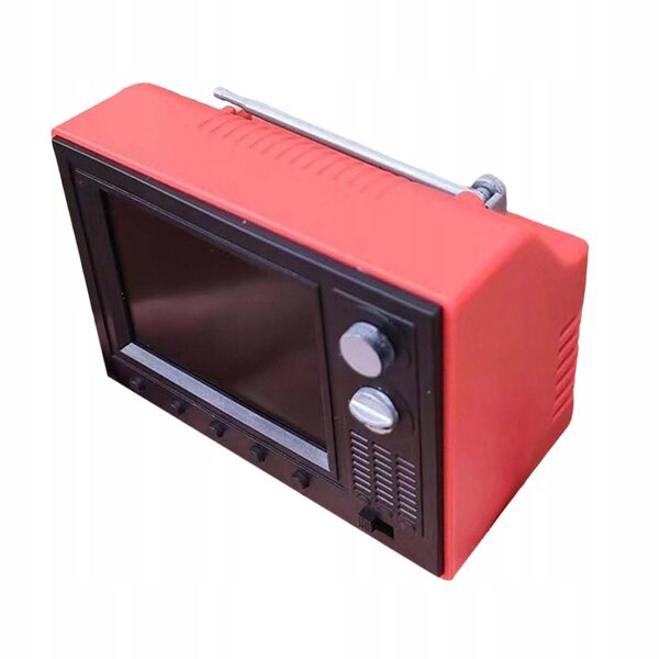 Mini Televisore LED USB Rosso per Dollhouse Scala 1:12 con Funzioni Complete