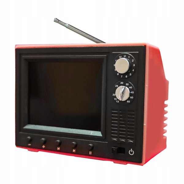 Mini Televisore LED USB Rosso per Dollhouse Scala 1:12 con Funzioni Complete