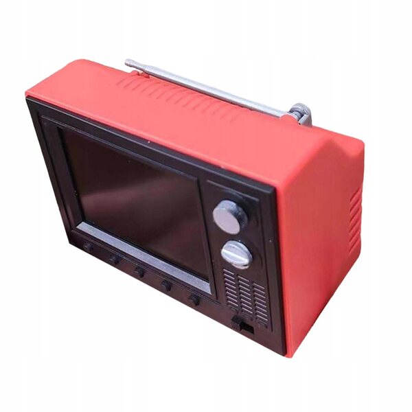 Mini Televisore LED USB Rosso per Dollhouse Scala 1:12 con Funzioni Complete
