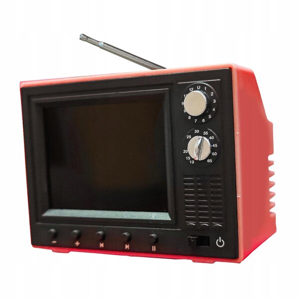 Mini Televisore LED USB Rosso per Dollhouse Scala 1:12 con Funzioni Complete