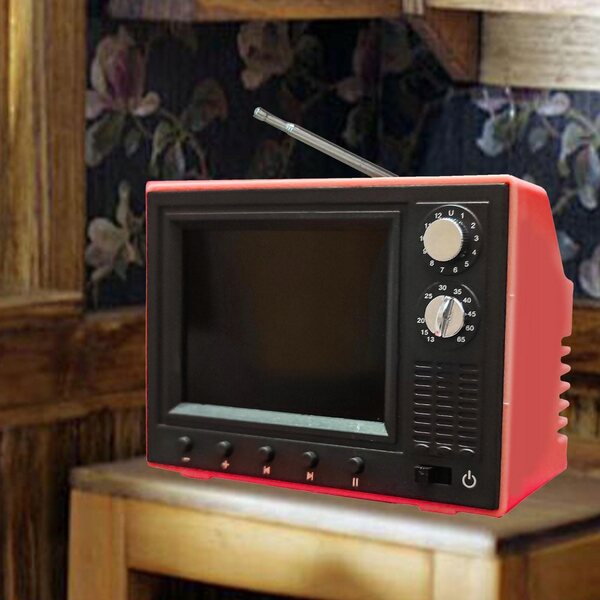 Mini Televisore LED USB Rosso per Dollhouse Scala 1:12 con Funzioni Complete