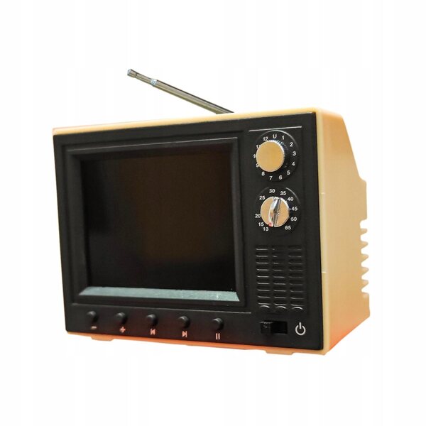Mini televisore LED per casa delle bambole scala 1:12 con USB giallo