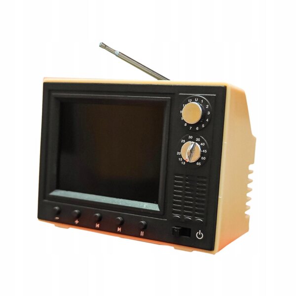 Mini televisore LED per casa delle bambole scala 1:12 con USB giallo
