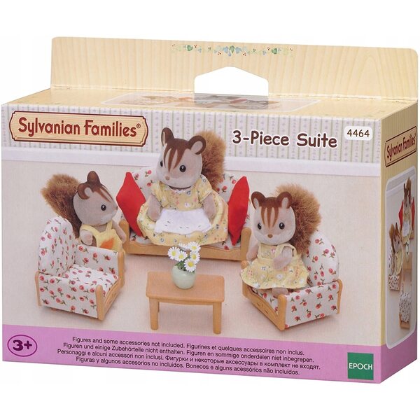 Комплект за хол Sylvanian Families Three Elements с масичка за кафе и цветни възглавници