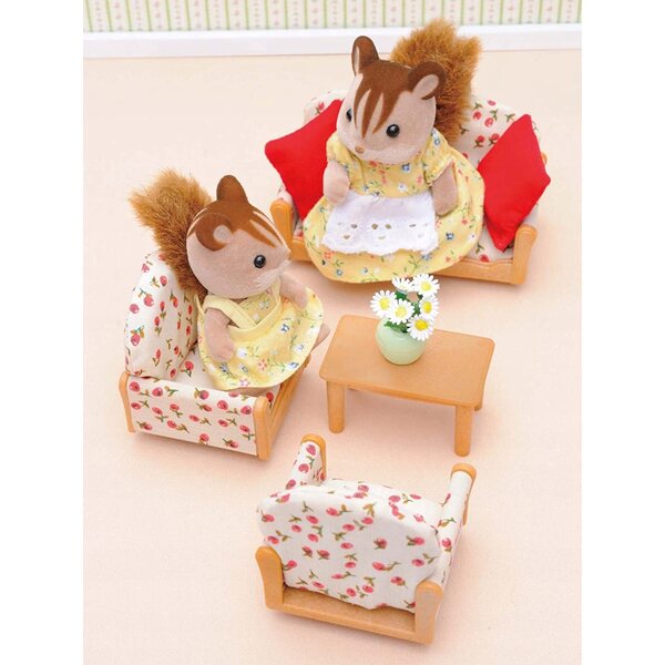 Sylvanian Families Set Salotto Tre Elementi con Tavolino e Cuscini Colorati