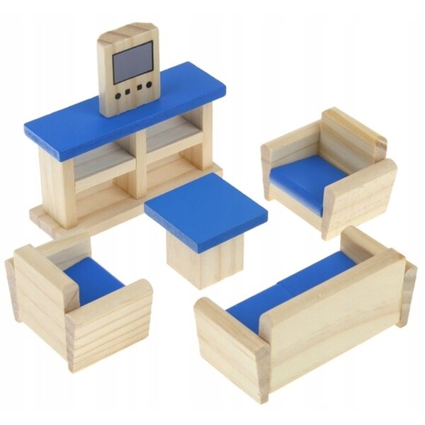 Mobili in legno per casa delle bambole 35 pezzi - set completo Nobo Kids