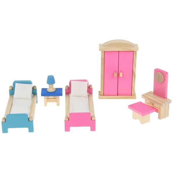 Mobili in legno per casa delle bambole 35 pezzi - set completo Nobo Kids