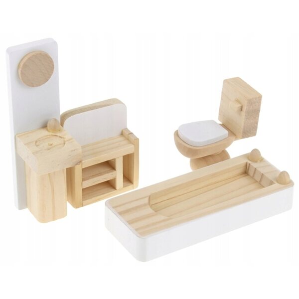 Mobili in legno per casa delle bambole 35 pezzi - set completo Nobo Kids