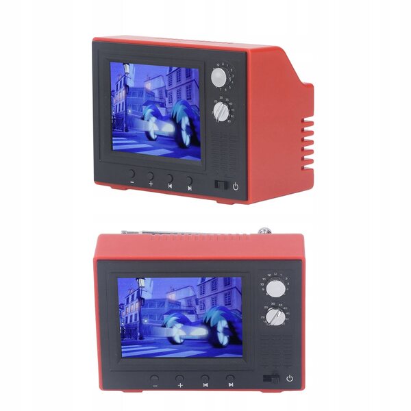 Televisore per casa delle bambole in plastica stile retrò con luci e batteria