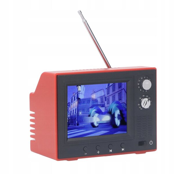 Televisore per casa delle bambole in plastica stile retrò con luci e batteria