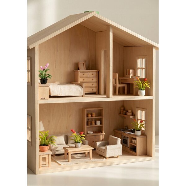 Fiori in miniatura per casa delle bambole set 5 pz in plastica altezza 4 cm