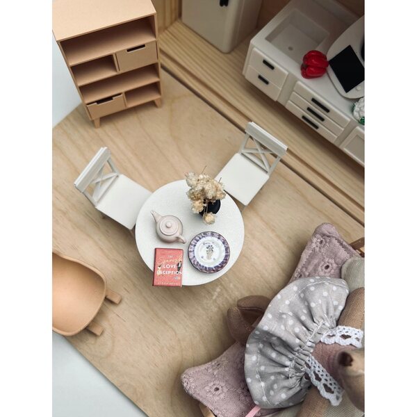 Maison en bois portable pour souris et poupées avec accessoires détaillés
