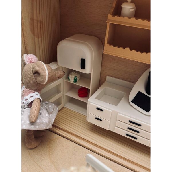 Maison en bois portable pour souris et poupées avec accessoires détaillés