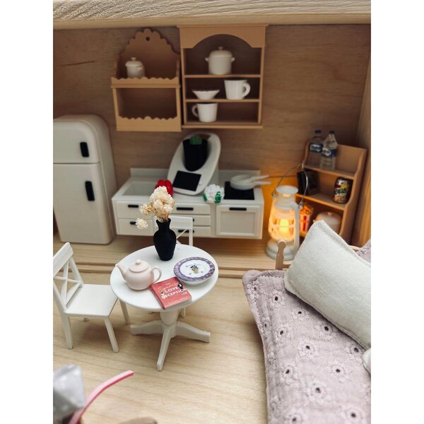Maison en bois portable pour souris et poupées avec accessoires détaillés