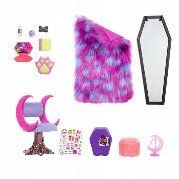 Mobili Cameretta Monster High Clawdeen Wolf 15 Pezzi per Bambini 4+