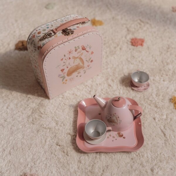 Little Dutch Fairy Garden Teeservice aus rosafarbenem Metall, perfekt für Kinder ab 3 Jahren