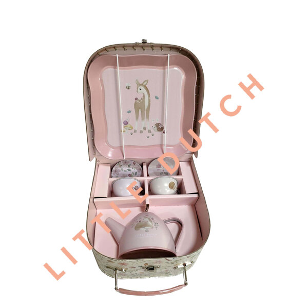 Little Dutch Fairy Garden Teeservice aus rosafarbenem Metall, perfekt für Kinder ab 3 Jahren