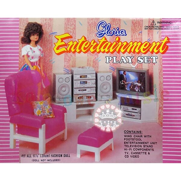 Mobili per casa delle bambole 0578 set soggiorno con TV Deco Mariage sicuro CE