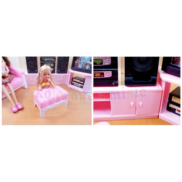 Mobili per casa delle bambole 0578 set soggiorno con TV Deco Mariage sicuro CE