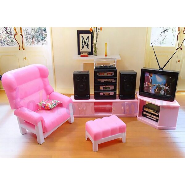 Mobili per casa delle bambole 0578 set soggiorno con TV Deco Mariage sicuro CE