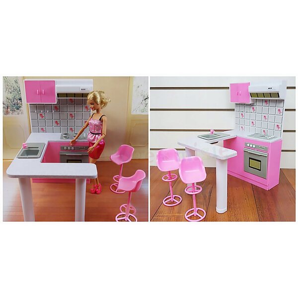 Küchenmöbel-Set für Deco-Mariage-Puppen mit Zubehör und realistischen Details