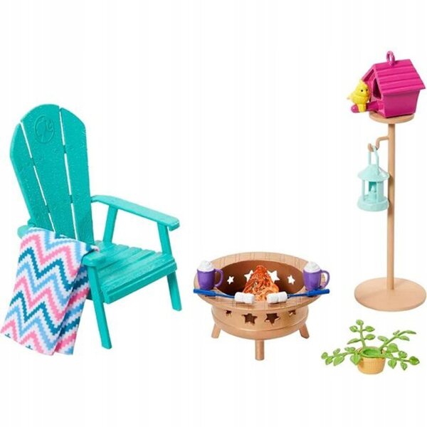 Barbie-Gartengrill mit Möbeln und Zubehör zum Thema kreative Spiele für Kinder