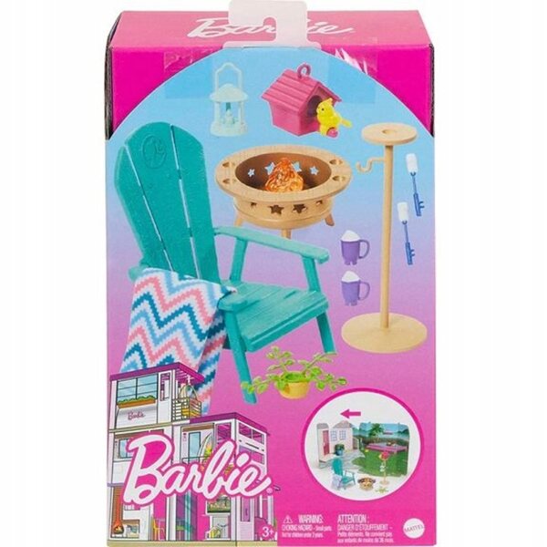 Barbie-Gartengrill mit Möbeln und Zubehör zum Thema kreative Spiele für Kinder