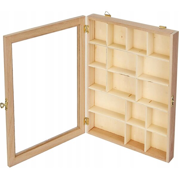 Artemio Beige Holzvitrine 23x28x4 cm für Kinder ab 16 Monaten