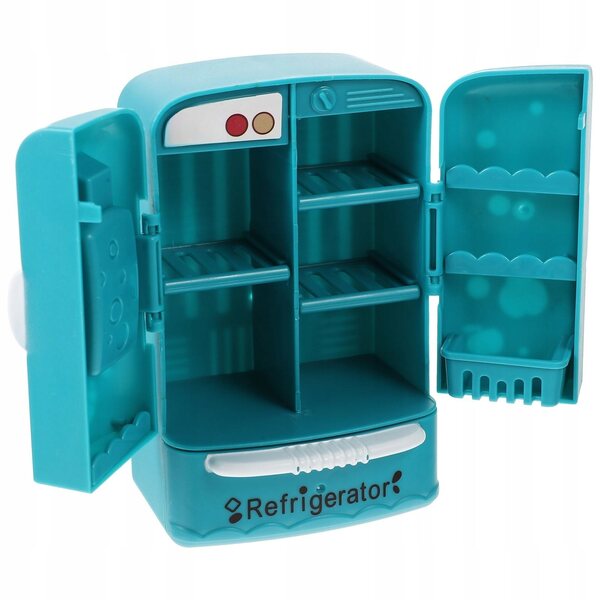 Mini frigorifero in ABS decorativo per casette giocattolo, colore blu 12x7x6 cm