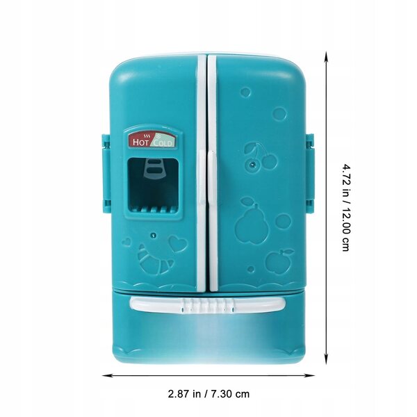 Mini frigorifero in ABS decorativo per casette giocattolo, colore blu 12x7x6 cm