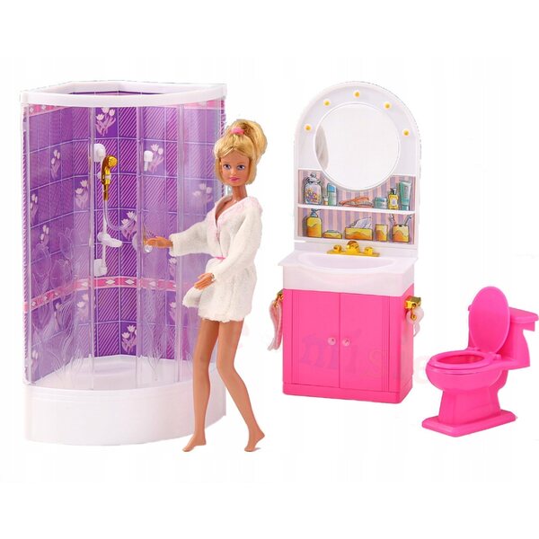 Deluxe Badezimmermöbel-Set für Puppenhaus 29 cm mit komplettem Zubehör