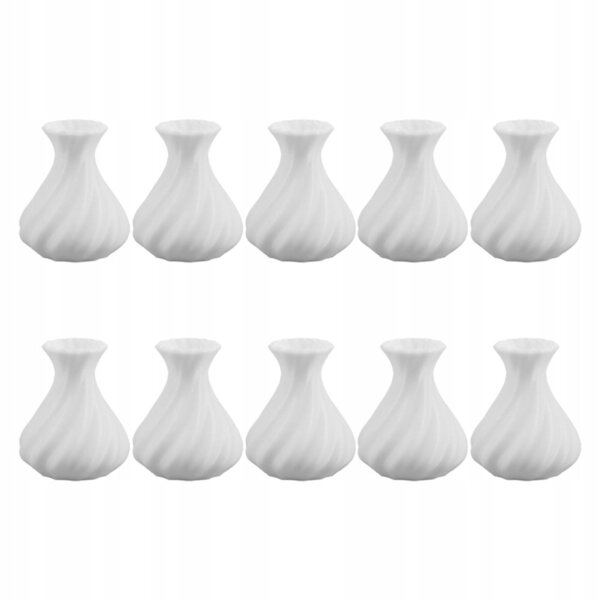 Lot de 10 mini vases blancs décoratifs et réalistes pour maisons de poupées