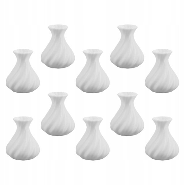 Set 10 mini vasi bianchi per case delle bambole decorativi e realistici