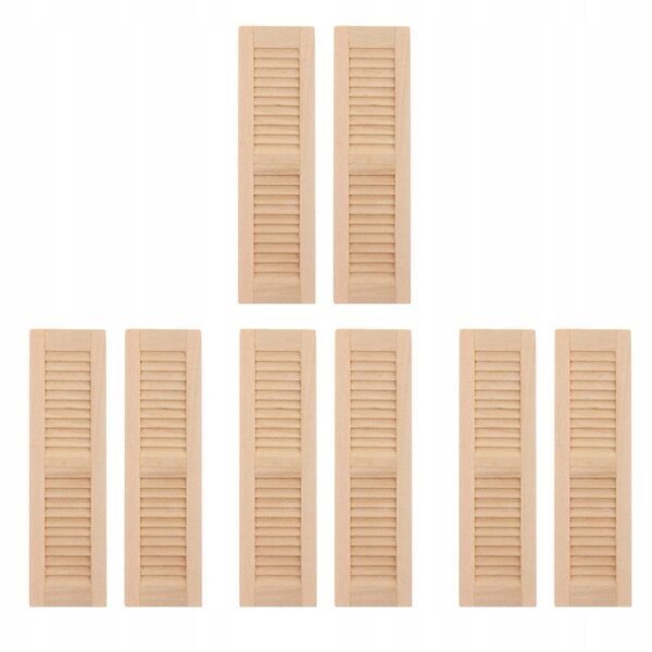 Set 8 Okiennic in Legno per Casa delle Bambole Scala 1:12 - Decorazioni Miniatura