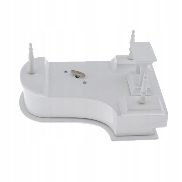 Miniatura Fortepiano in Legno Bianco Scala 1:6 con Sgabello per Case delle Bambole