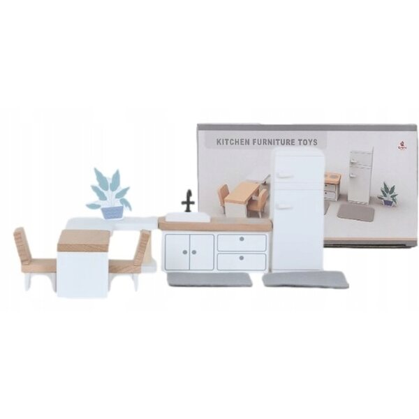 Holzmöbel-Set für Puppenhausküche, Lernspiel 3+