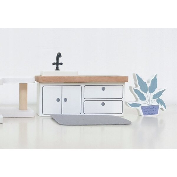 Holzmöbel-Set für Puppenhausküche, Lernspiel 3+