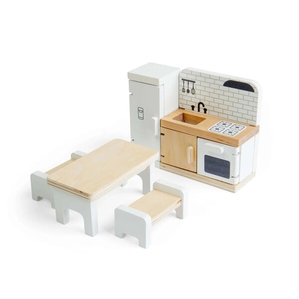 BigJigs Toys Set aus Holzküchenmöbeln für das Puppenhaus