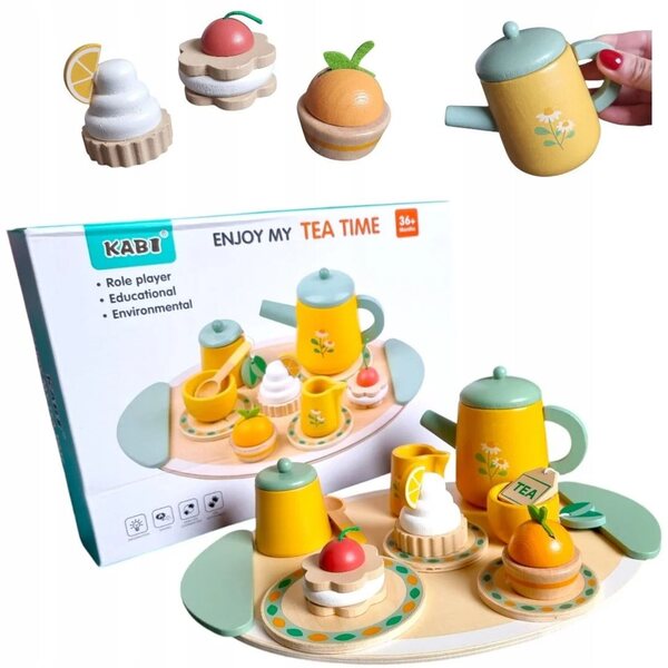 Kabi Kinder-Teeservice aus Holz mit Zubehör, sicher und originell