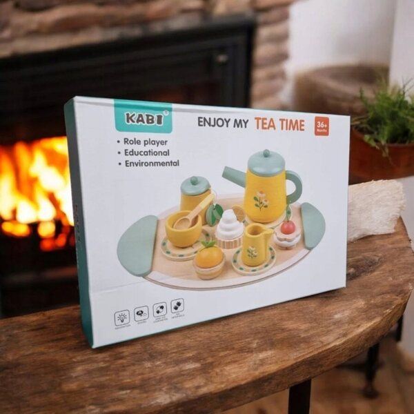 Kabi Kinder-Teeservice aus Holz mit Zubehör, sicher und originell