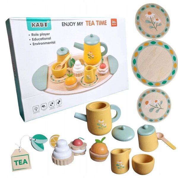 Kabi Kinder-Teeservice aus Holz mit Zubehör, sicher und originell