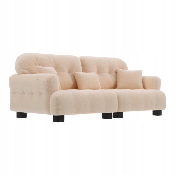 Beige Plastiksofa-Miniatur für Puppenhaus, realistisch und weich