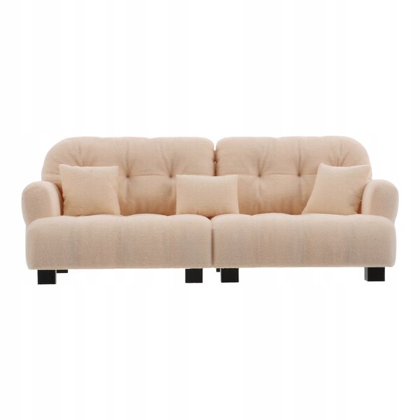 Beige Plastiksofa-Miniatur für Puppenhaus, realistisch und weich